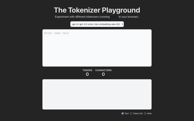 Screenshot of The Tokenizer Playground